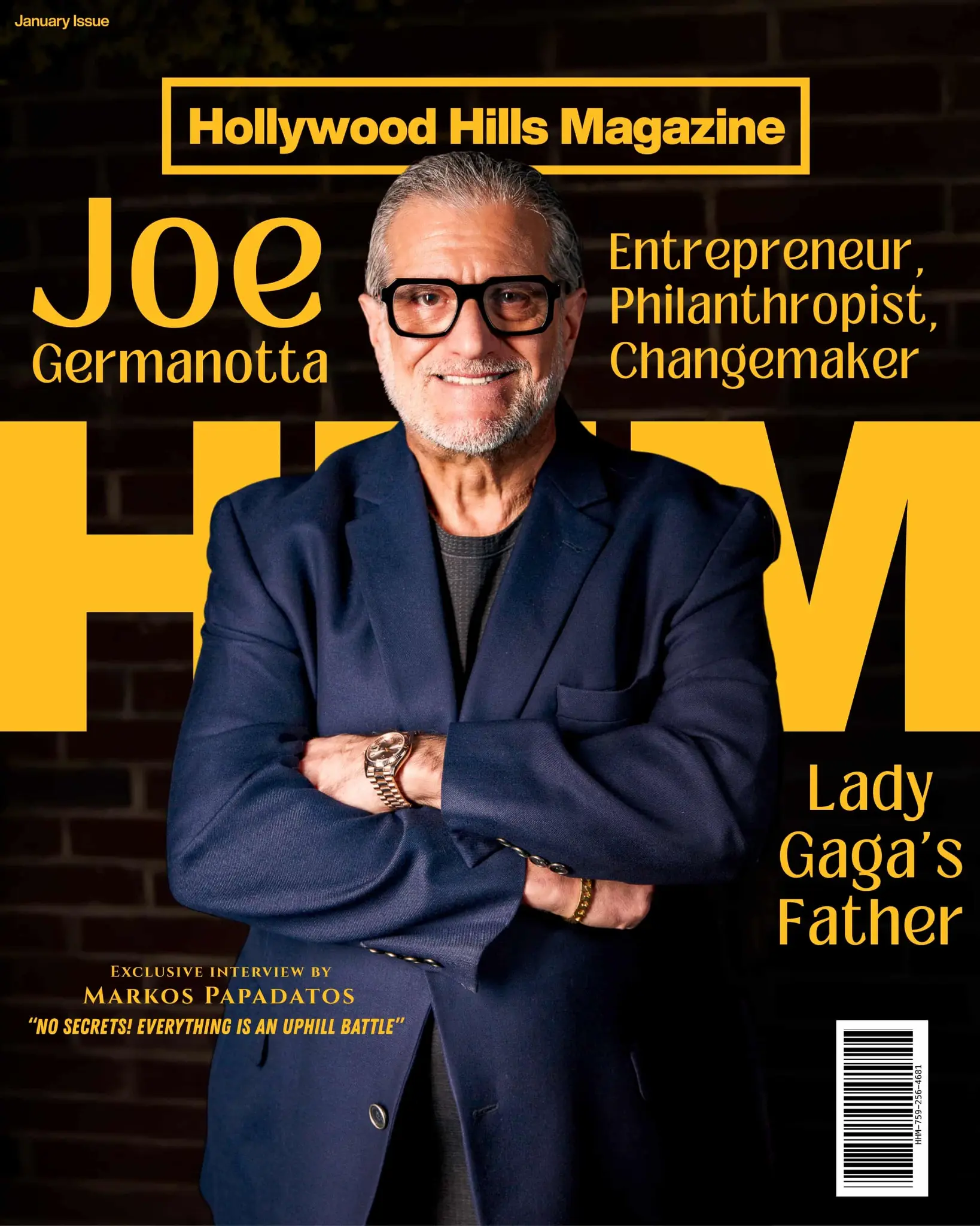 Joe Germanotta on the cover of Hollywood Hills Magazine